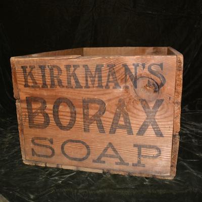 3 Antique/Vintage Wood Crates BORAX, Shenandoah Vinegar Corp + More