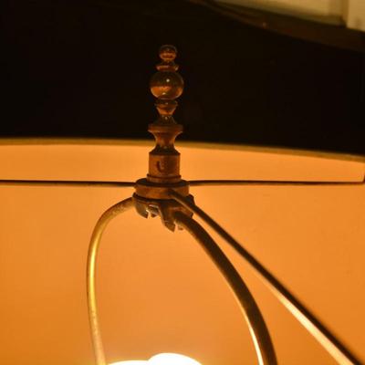 Matching Vintage Brass STIFFEL 3-Way End Table Lamps 30â€x16â€