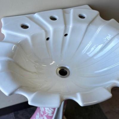 Sherle Wagner Hand painted Pedestal sink