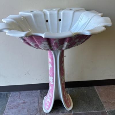 Sherle Wagner Hand painted Pedestal sink