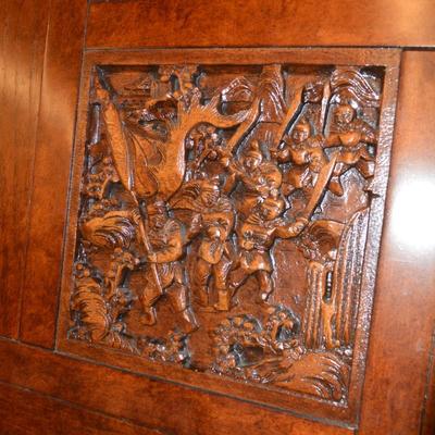 Heavy Wood Table Top/Wall Hanging Dragon Fighters 39.5â€x39.5â€x1â€