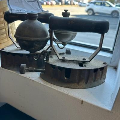 Pair of Gas powered vintage irons