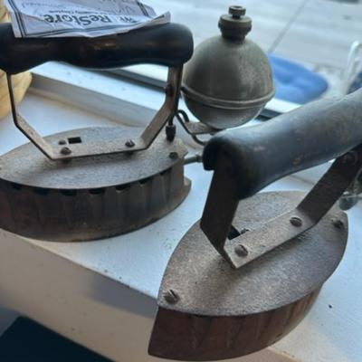 Pair of Gas powered vintage irons