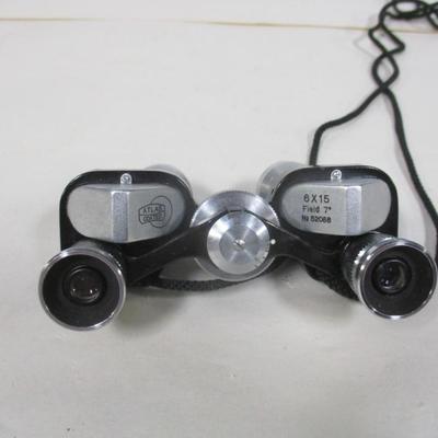 Vintage Atlas Coated 9 x 15 Field 7 Binoculars With Case