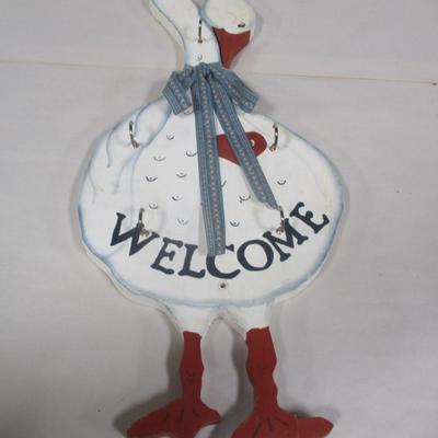 'Welcome' Goose Key Holder