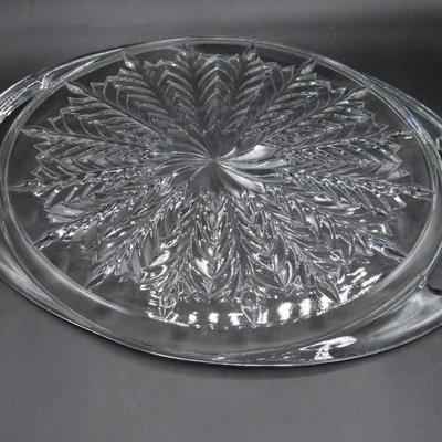 Oval Crystal Platter with Handles