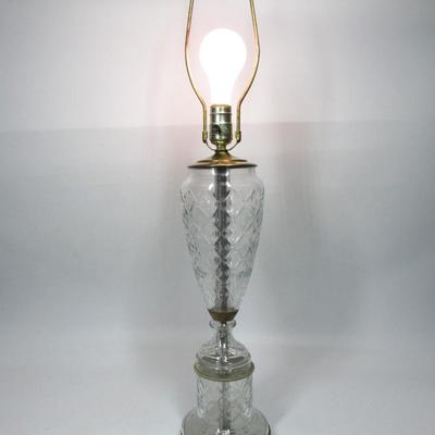 Crystal & Brass Lamp - works!