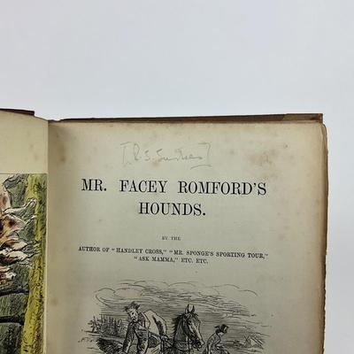 148 Signed First Edition, First Printing "Mr. Facey Rumford's Hounds" by ROBERT SMITH SURTEES. 1865; Bradbury and Evans,...