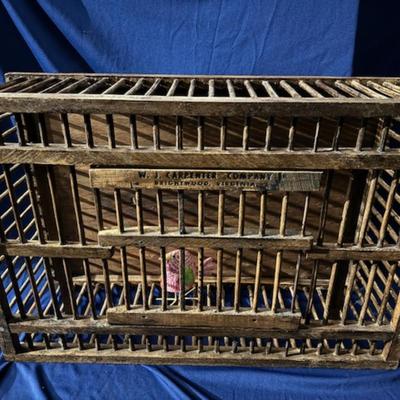 Vintage all wood chicken cage