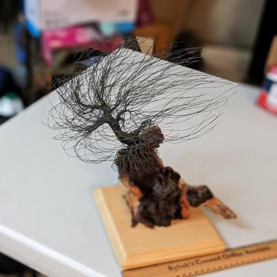 Wire Art â€“ Bonsai Tree on Driftwood Sculpture by Jim Beghtol