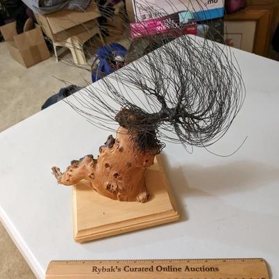 Wire Art â€“ Bonsai Tree on Driftwood Sculpture by Jim Beghtol