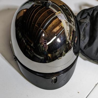 Vintage Harley Davidson Motorcycle Helmet Black Chrome Size M