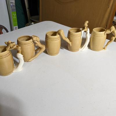 Set of 5 Erotic Pin Up Striptease Series Mugs