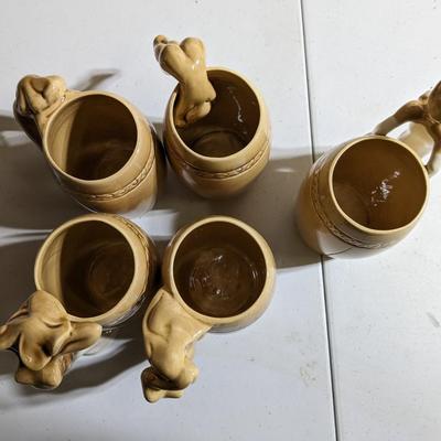 Set of 5 Erotic Pin Up Striptease Series Mugs