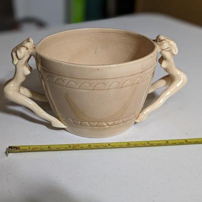 1940's Dorothy Kindell Erotic Nude Double Handled Ceramic Bowl