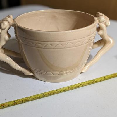 1940's Dorothy Kindell Erotic Nude Double Handled Ceramic Bowl