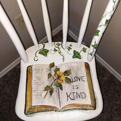 2 PAINTED WOODEN CHAIRS