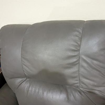 Nice La-Z-Boy Reclining Leather Grey Couch