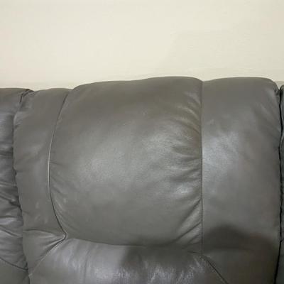 Nice La-Z-Boy Reclining Leather Grey Couch