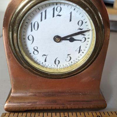 The New Haven Clock Co Copper Alarm Clock