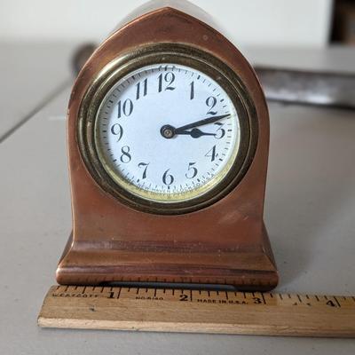 The New Haven Clock Co Copper Alarm Clock