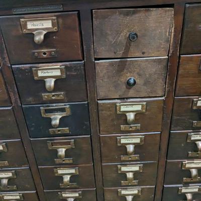 1940's Library Bureau SoleMakers Card Catalog Cabinet