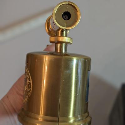VECTOR Pyro Star Gas Table Lighter - Butane Cigar Torch Gold Tone