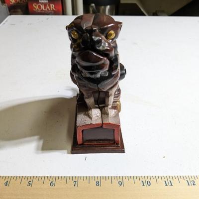 Vintage CAST IRON Metal Mechanical Bull Dog Bank