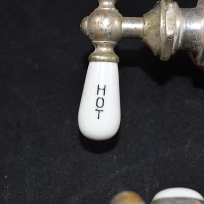 Lot of Vintage Hot/Cold Porcelain Handled Faucets