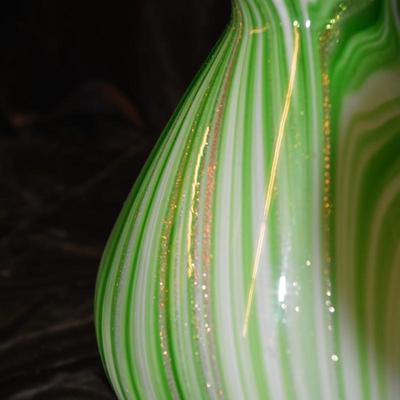 Vintage Blown Glass Decanter with Songbird Stopper 10â€x6â€