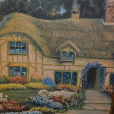 Vintage Cottage Landscape Print 22â€x16â€