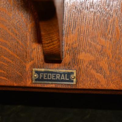 Very Vintage FEDERAL Crank Telephone, Missing internal Components AS IS 20â€x11.5â€x9â€