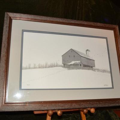 Signed, Framed/Matted Ken Schuler Barn Print 26/400, 26â€x18.5â€