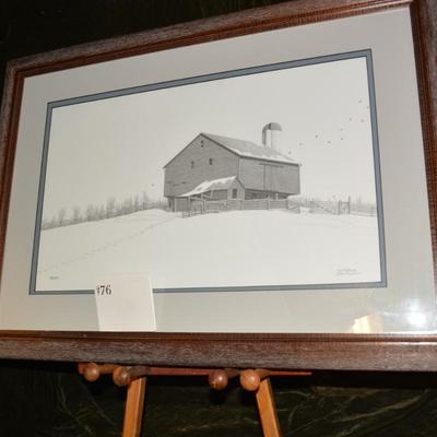 Signed, Framed/Matted Ken Schuler Barn Print 26/400, 26â€x18.5â€