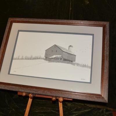 Signed, Framed/Matted Ken Schuler Barn Print 26/400, 26â€x18.5â€