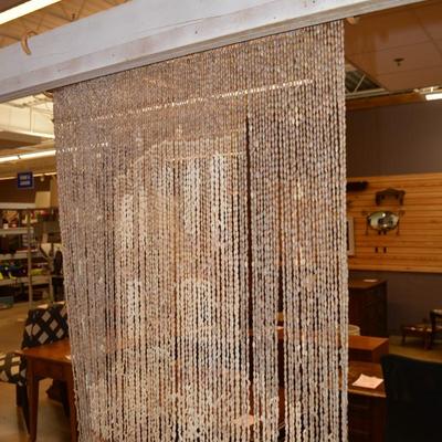 Vintage Cowrie Shell Patterned Beaded Curtain 34â€x27.5â€