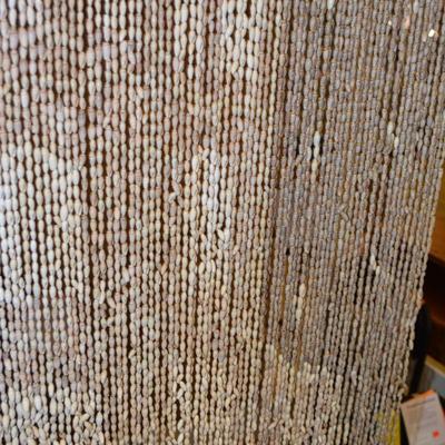 Vintage Cowrie Shell Patterned Beaded Curtain 34â€x27.5â€