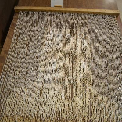 Vintage Cowrie Shell Patterned Beaded Curtain 34â€x27.5â€