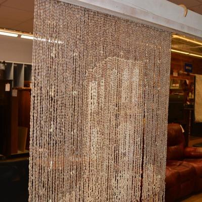 Vintage Cowrie Shell Patterned Beaded Curtain 34â€x27.5â€