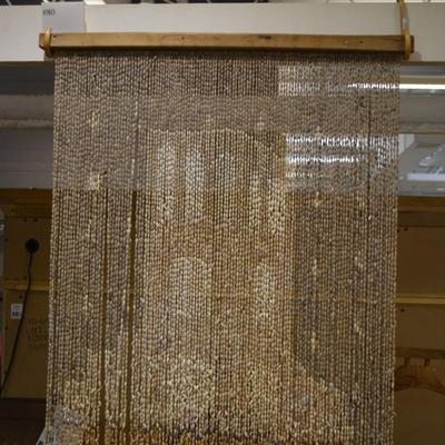 Vintage Cowrie Shell Patterned Beaded Curtain 34â€x27.5â€