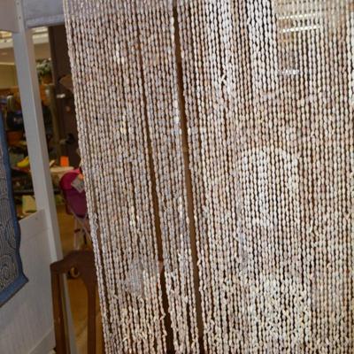 Vintage Cowrie Shell Patterned Beaded Curtain 34â€x27.5â€