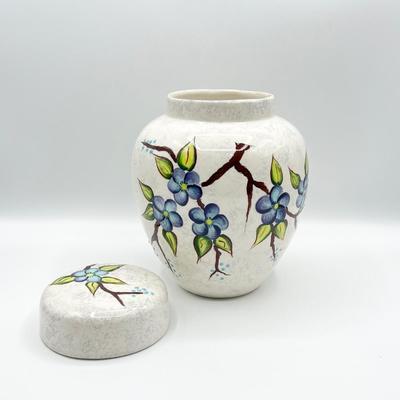 Lidded Ceramic Floral Ginger Jar