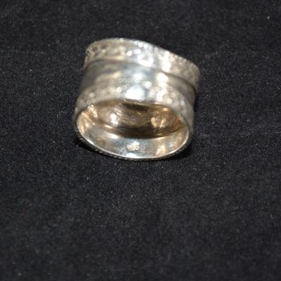 Vintage 925 Sterling Cigar Band Ring Size 9.5, 5.2g
