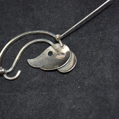 Sterling Dachshund Pin 5.3g