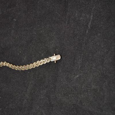 925 Sterling Tennis Bracelet w/ Crystals 7.25â€, 14.3g