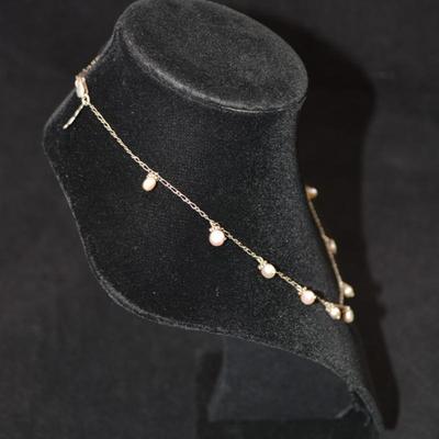 925 Sterling & Cultured Pearl Necklace, 15.25â€-16.25â€, 6.6g