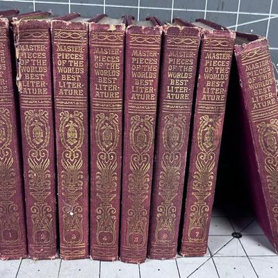 Masterpieces of the Worlds Best Literature (red) 1-8 8 Volume Set 