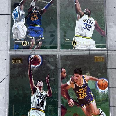 1996 UTAH Jazz Sky Box Premium, Basket Ball Cards (4) Including Karl Malone & John Stockton - COLLECTOR 