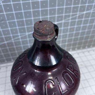 Antique Clorox Jug (Brown Glass) with Original METAL Lid