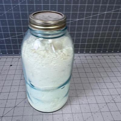 Antique ATLAS Strong Shoulder Mason Jar FULL OF FLOUR